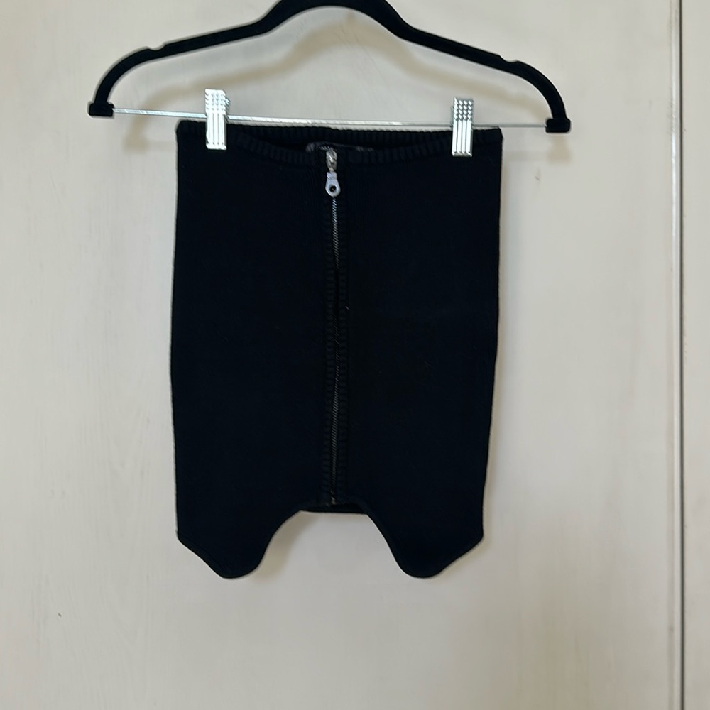 Urban Outfitters Strapless Zip Up Sweater Top